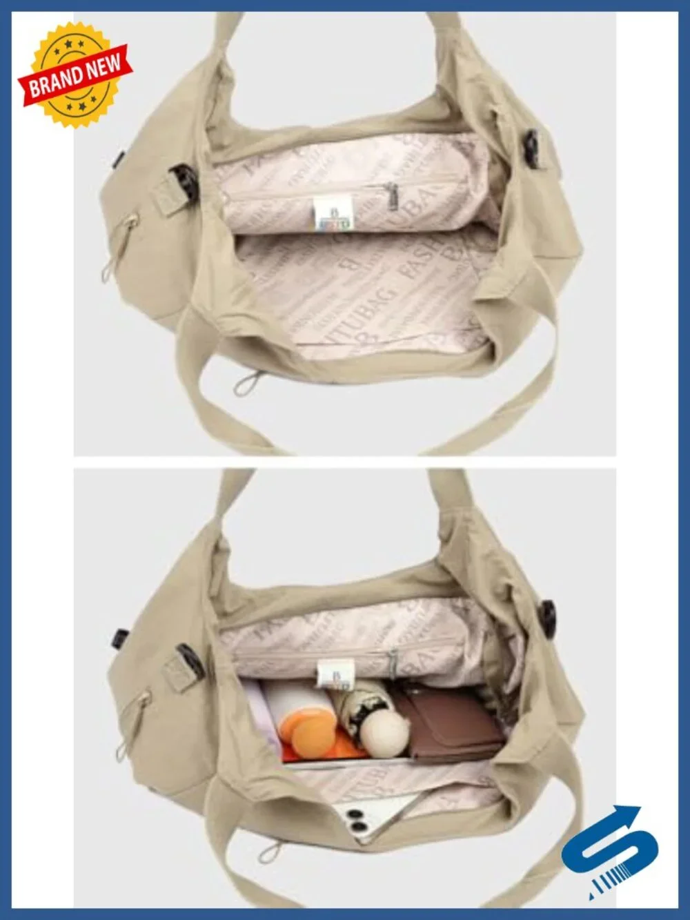 Waterproof Nylon Slouchy Hobo Tote Bag Crossbody Shoulder Bag Work Commute